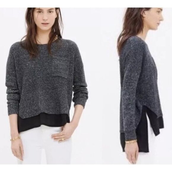 Madewell Sweaters - Madewell Pullover Sweater Silk Linen Womens Medium Layered Hem Long Sleeve